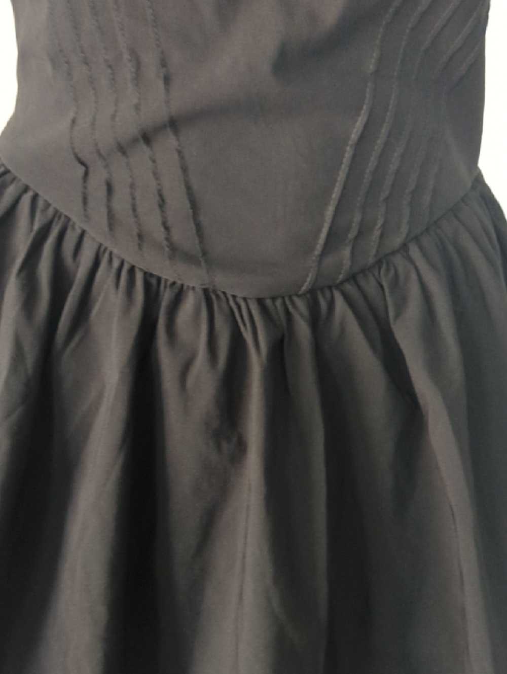 Black Ruffled Strap Mini Dress Pit To Pit 17 Inch Stretch - Picture 5 of 13